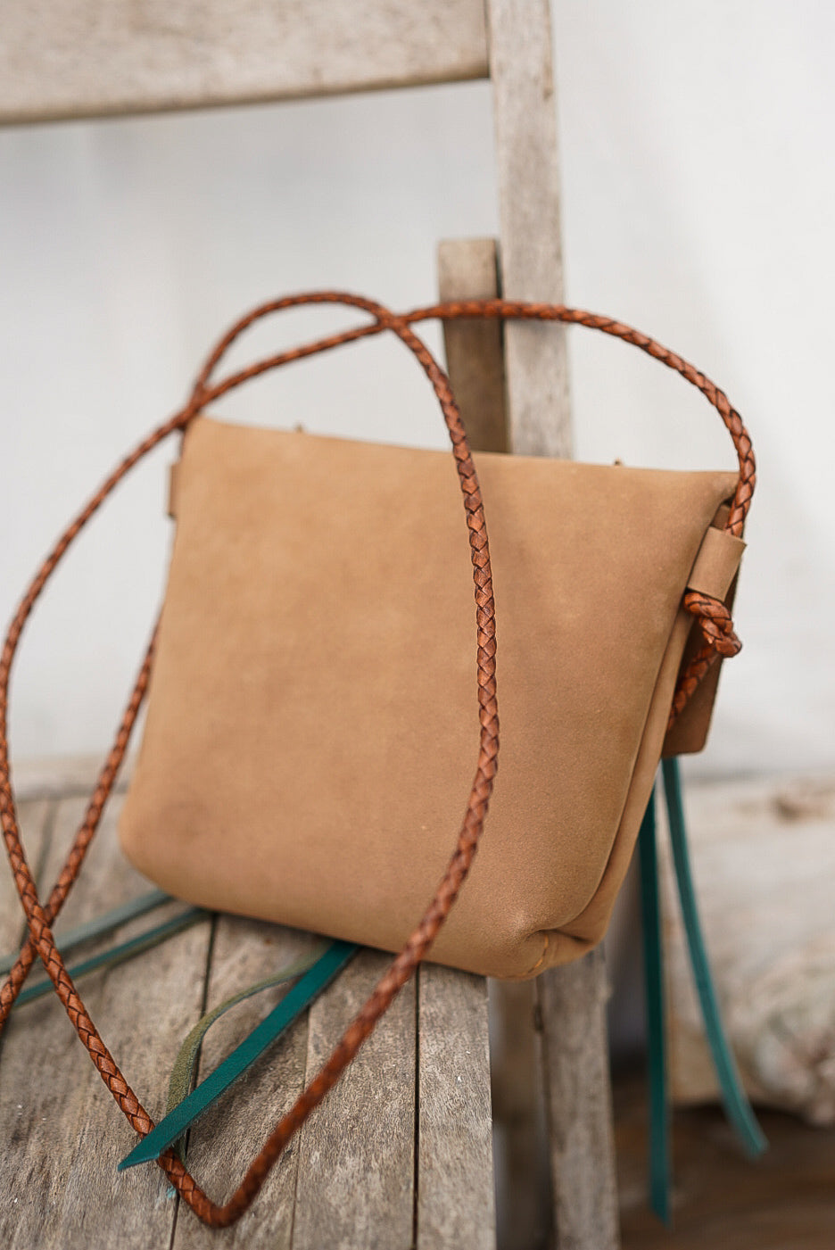 Embellished Filly Bag ~ Tan Nubuck with Conchos