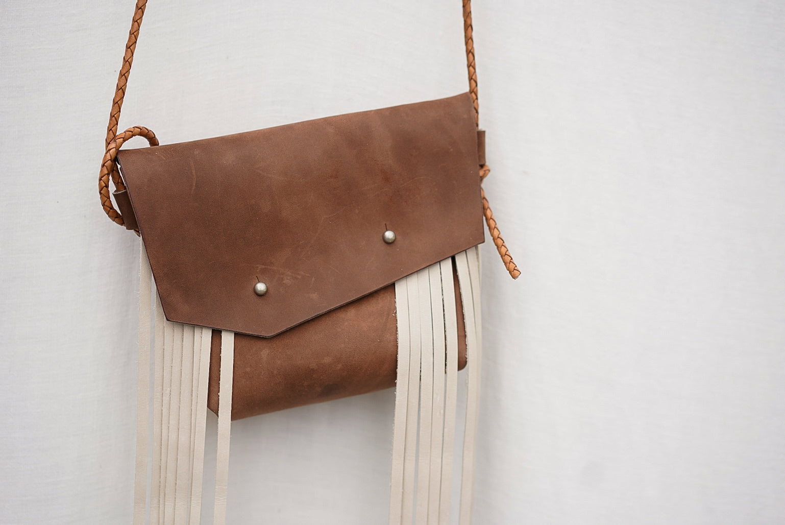 Embellished Filly Bag ~ Rustic Brown with Cream Fringe