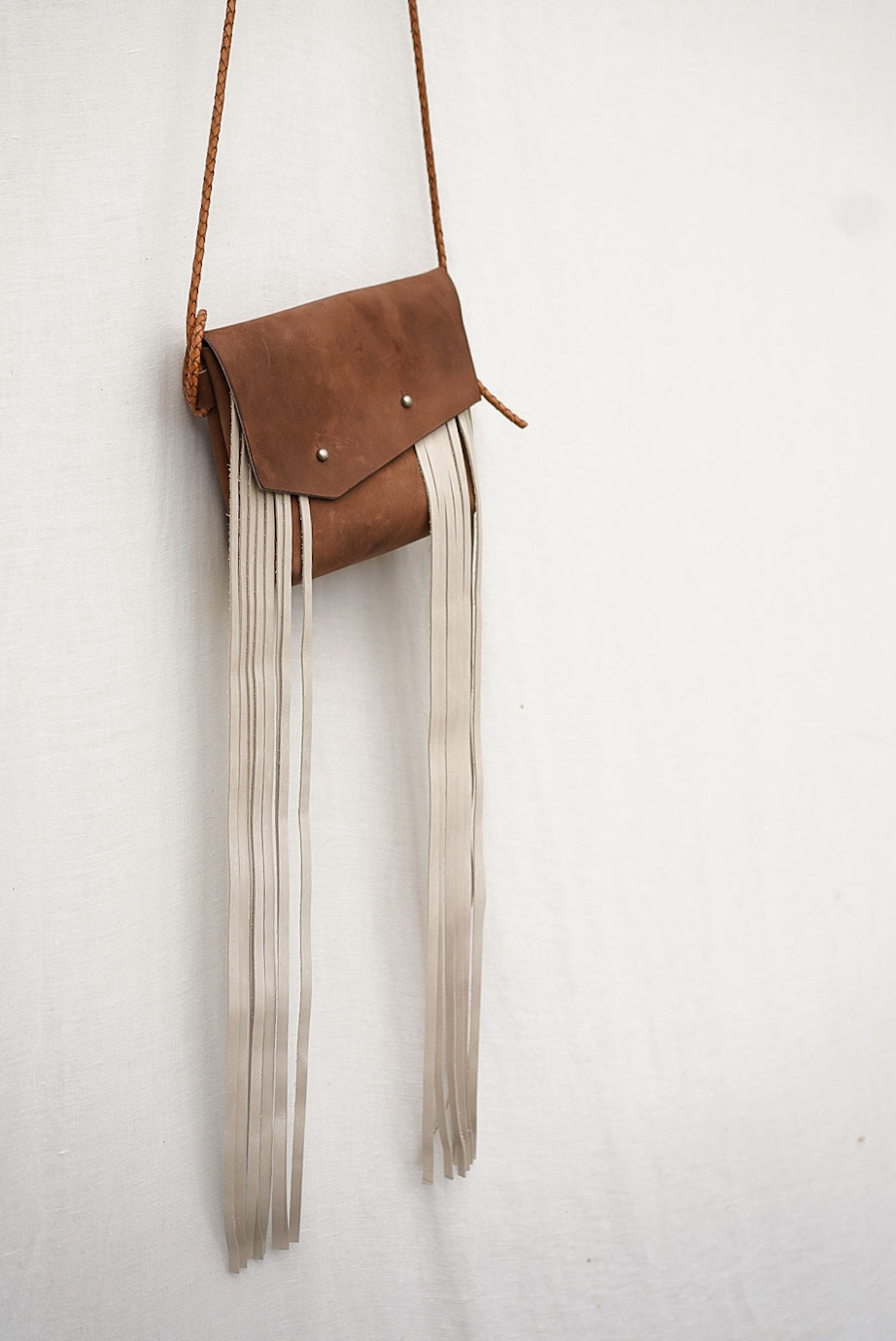 Embellished Filly Bag ~ Rustic Brown with Cream Fringe