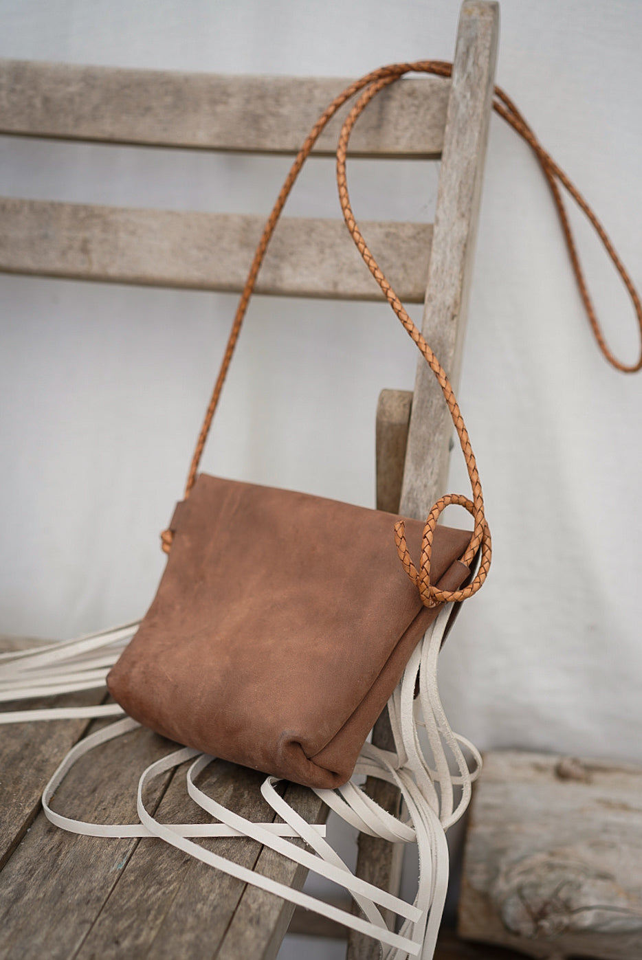 Embellished Filly Bag ~ Rustic Brown with Cream Fringe