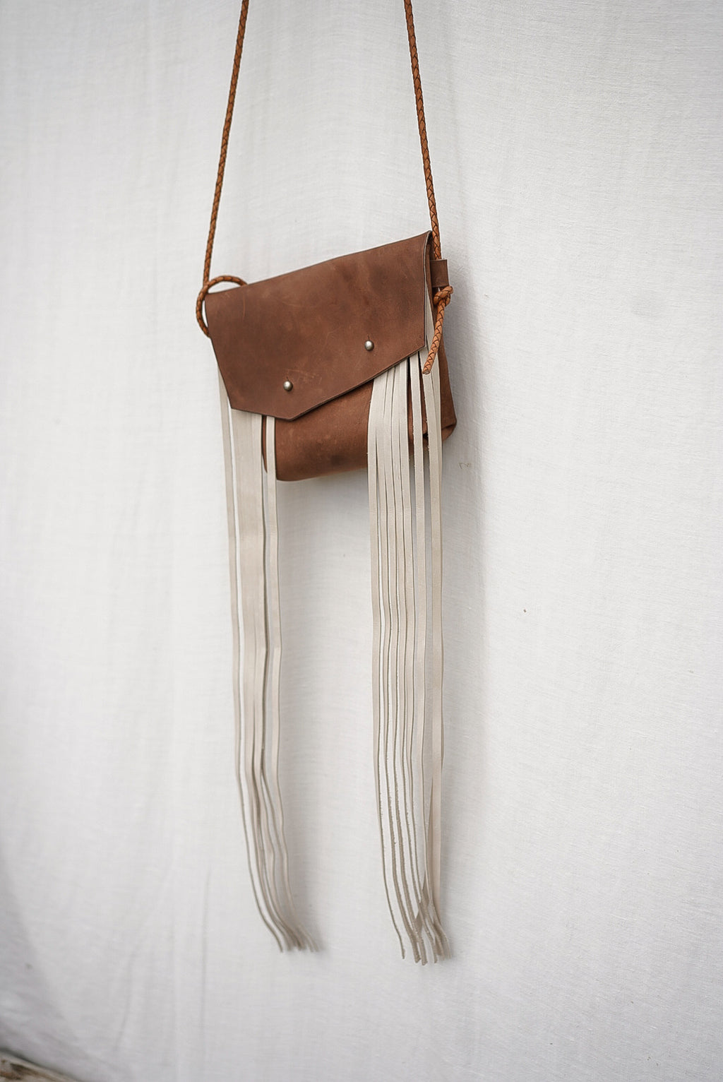 Embellished Filly Bag ~ Rustic Brown with Cream Fringe