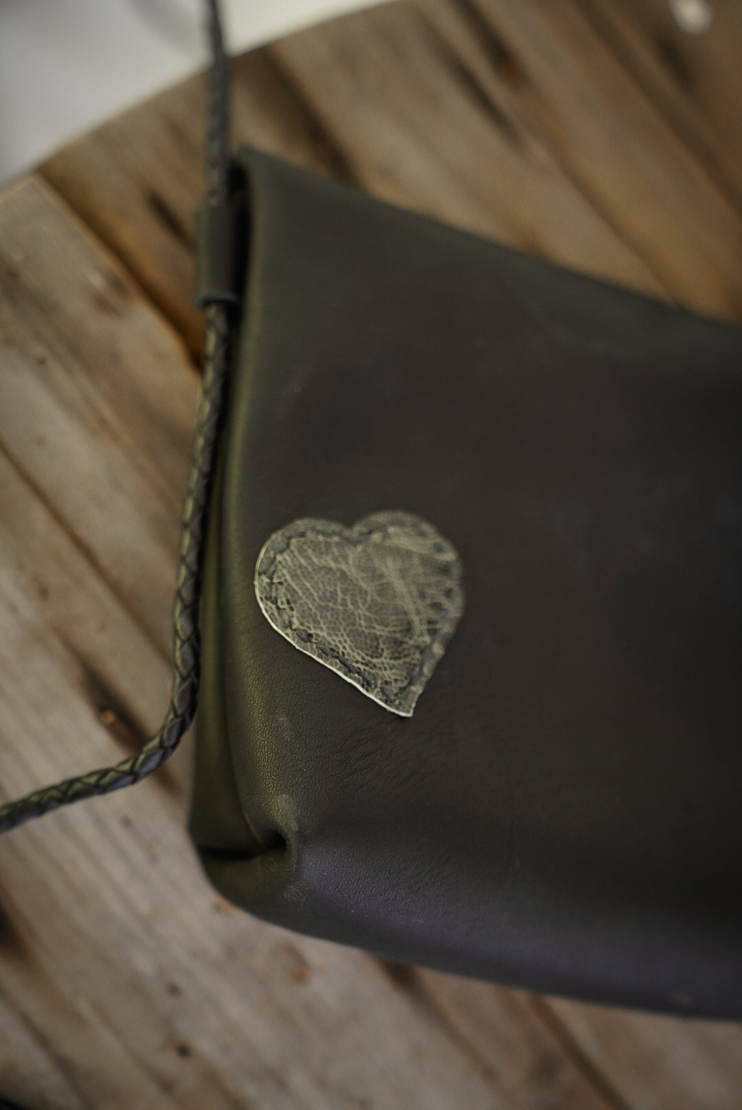 Embellished Filly Bag ~ Black with Green Ostrich